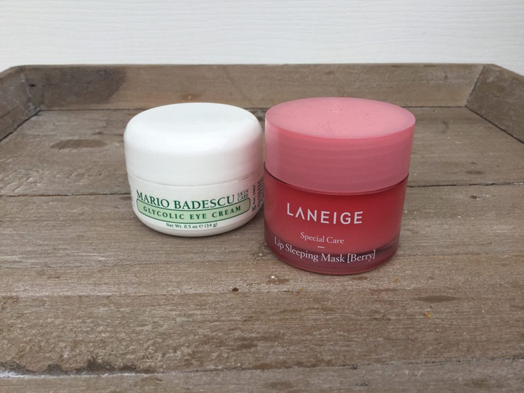 Favorite glycolic eye cream and lip mask