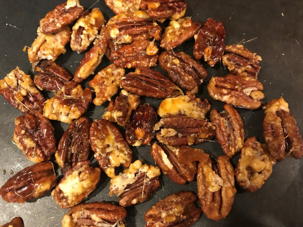 Carnelized Pecans Cooling