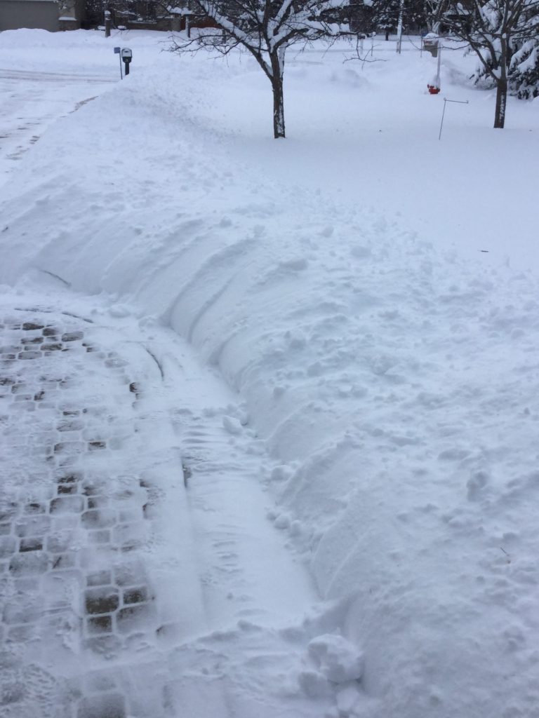 12 inches of Shoveled snow
