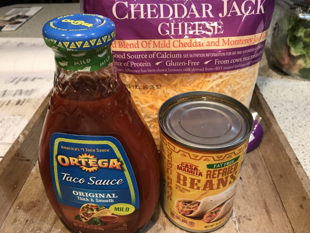 ingredients for Taco Pizza