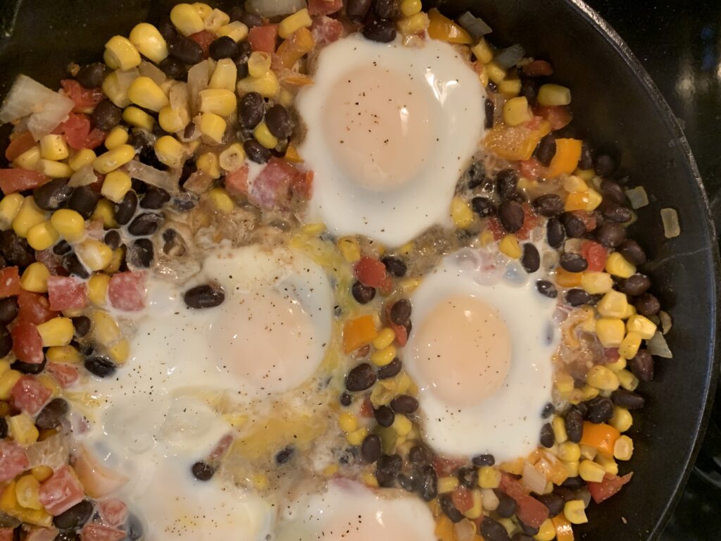 Black Bean, Vegetable, Egg Skillet Recipe