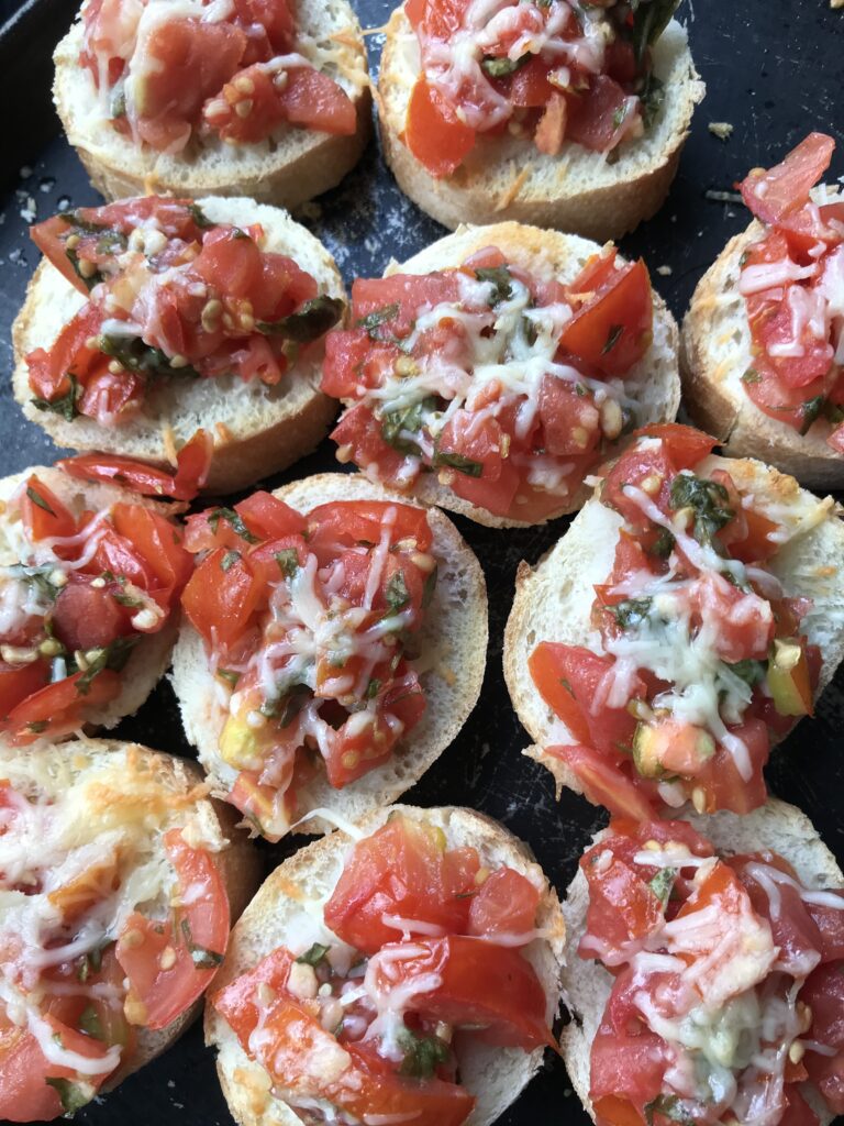 Bruschetta on crusty bread