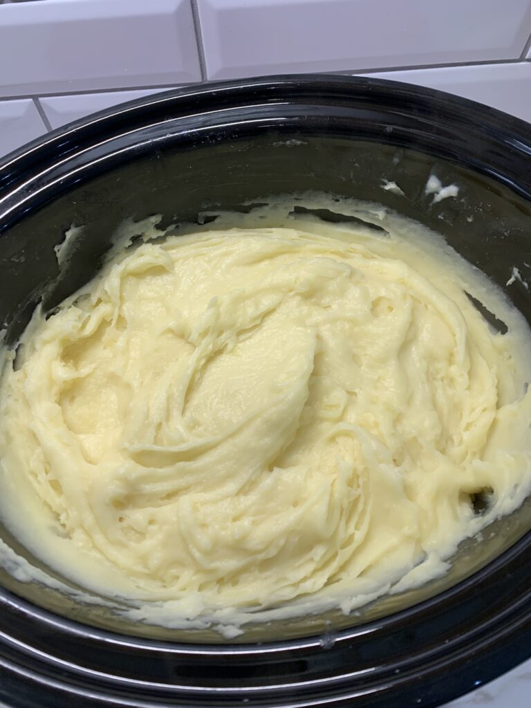 mashed potatoes in the crockpot